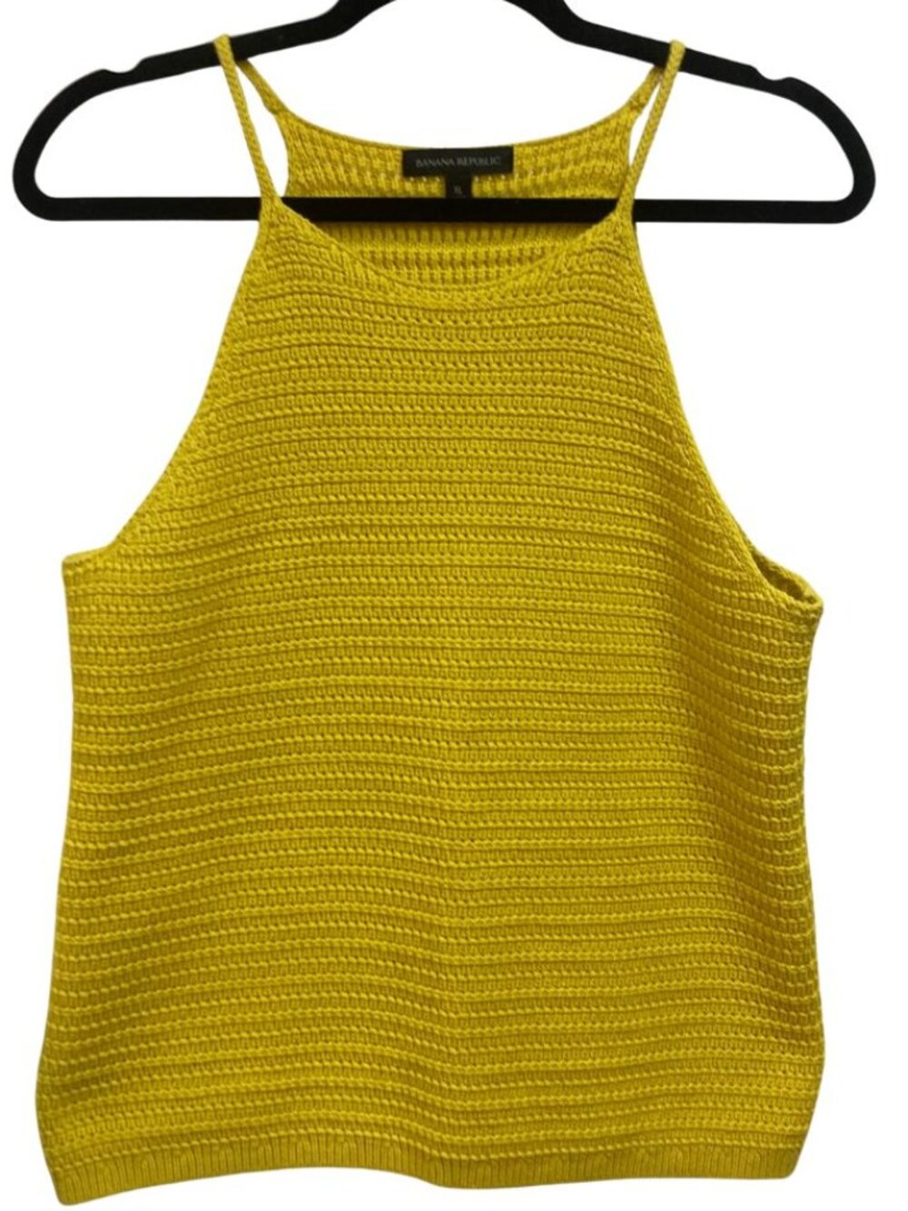 Banana Republic Yellow Knit Spaghetti Strap Top Size XL